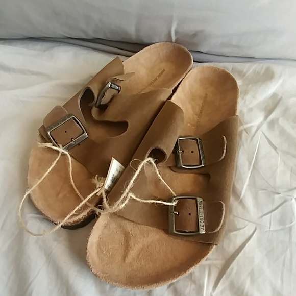 american eagle double buckle sandals